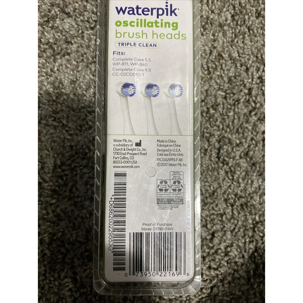 Waterpik Oscillating Brush Heads 3-Pack for Complete Core 5.5 & 9.5